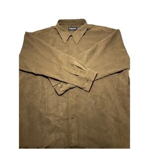 Sedgefield Shirt Adult XXL Brownish Casual Suede Polyester Vintage Mens E9